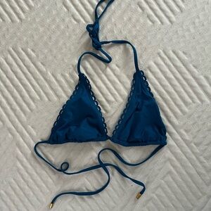 Blue scallop Helen Jon Triangle bikini top